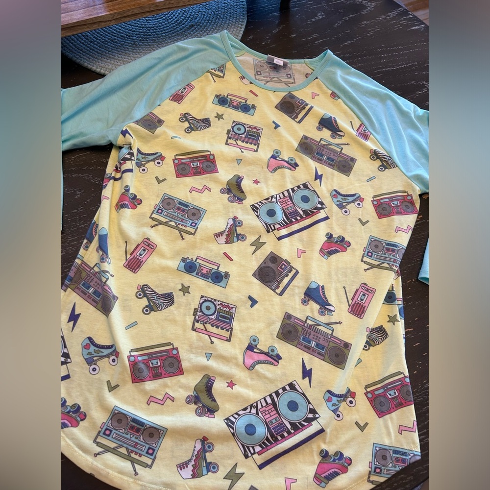 Hard to find, Rare LuLaRoe Randy baseball 3/4 length sleeved tee.